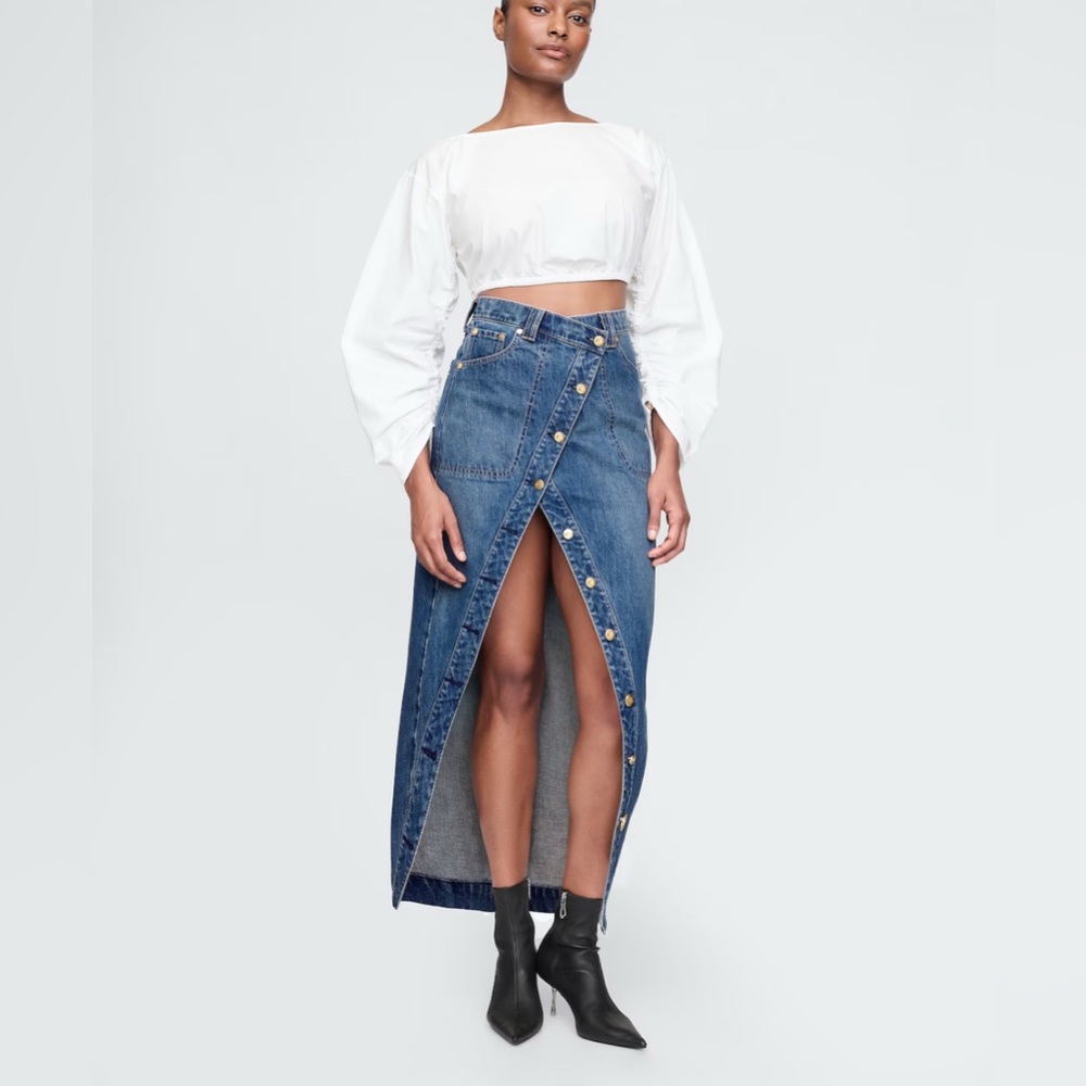 Cult Gaia Asymmetrical Denim Skirt 27/4